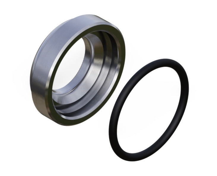 Onyx Endcap Assembly, Knurled – Left, 15mm Thru – Stainless Steel