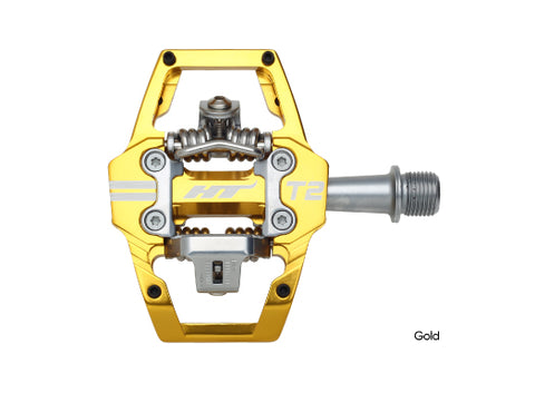 HT T2 Clipless Pedals – Aluminum MTB/BMX Pedals with Adjustable Tension